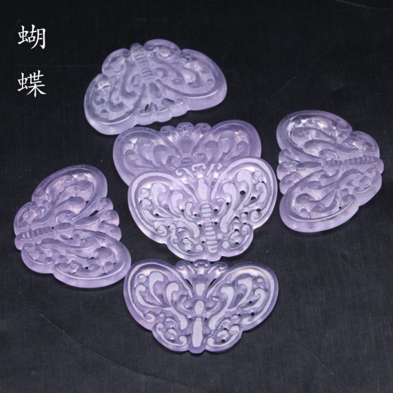Cocktail Shaker Set - 2pc Natural Purple Jade Hollow Out