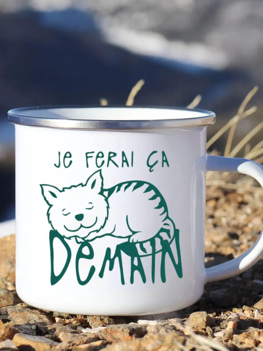 Cute Enamel Coffee Mug French  - Wine Beer Coffee Drink review and price