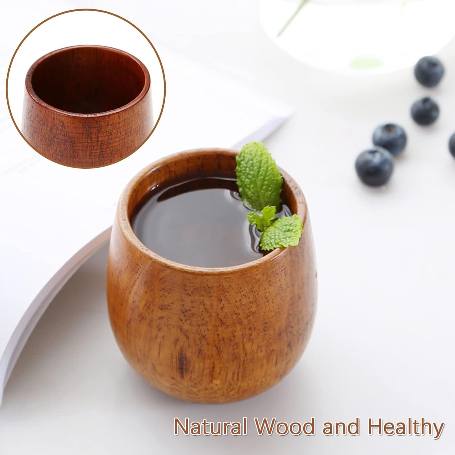 Wooden Tea Cups Top Grade Natu - Wine Beer Coffee Drink review and price