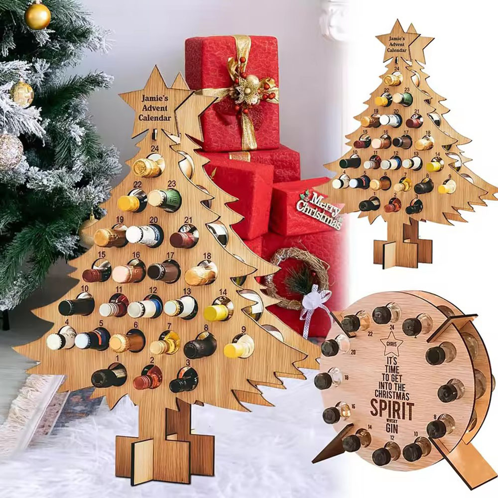 Christmas Tree Wooden Wine Rac - Wine Beer Rack review and price