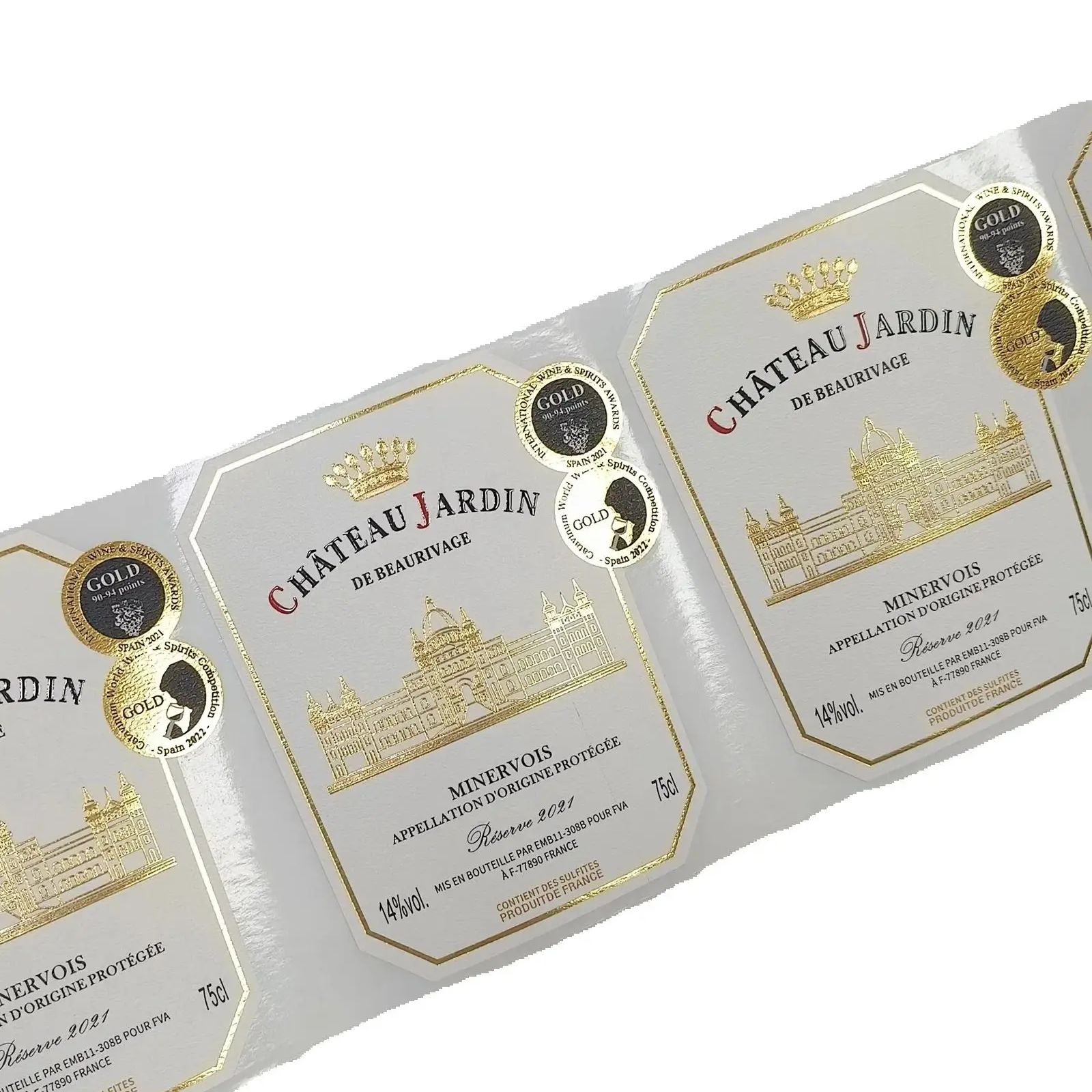 Custom Logo Sticker Gold Foil  - Wine Beer Red review and price