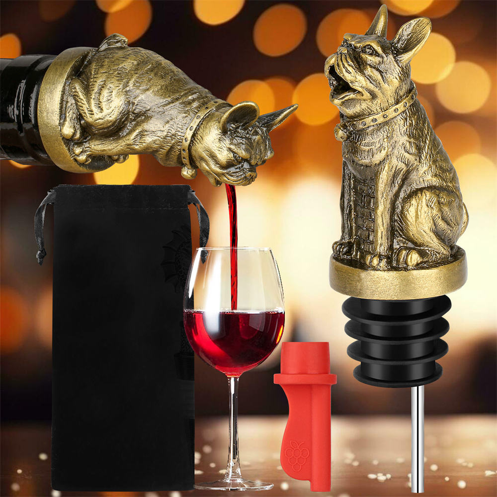 Cute French Bulldog Wine Pouer - Wine Stopper Vacuum review and price