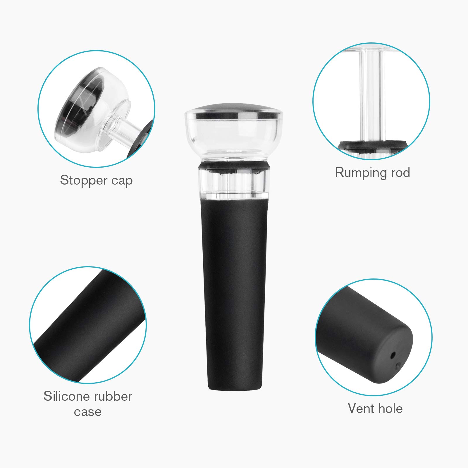 4 Pack Wine Stoppers with Buil - Wine Stopper Vacuum review and price